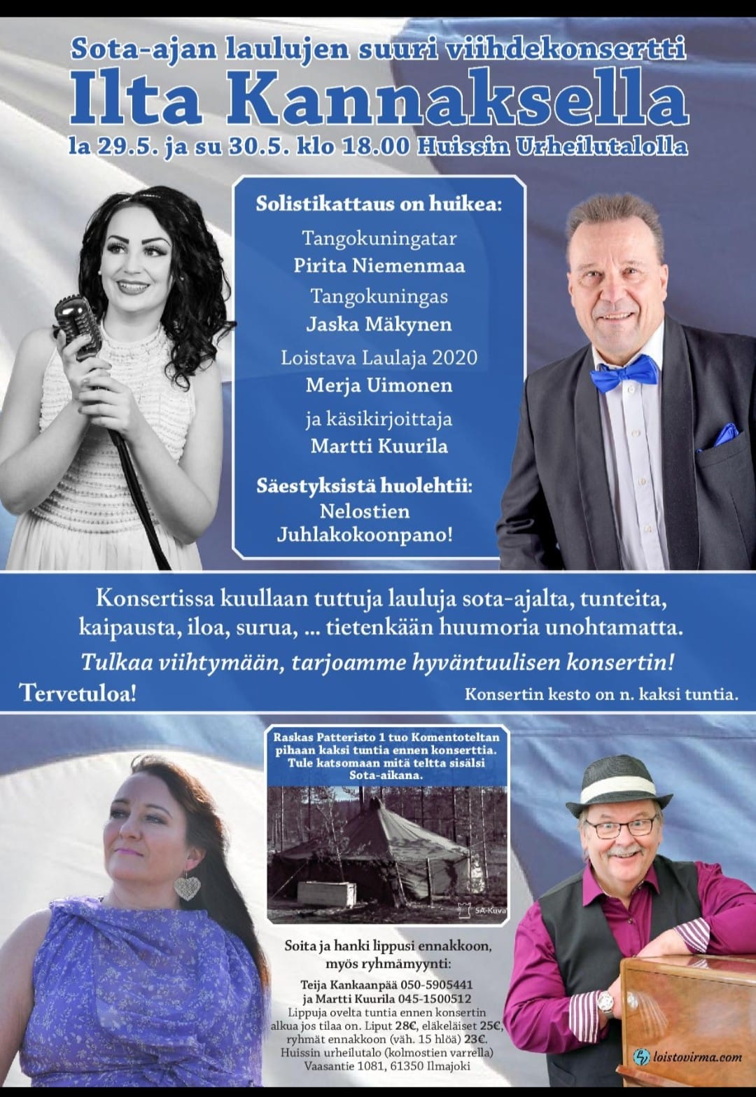 Ilta Kannaksella Viihdekonsertin mainos