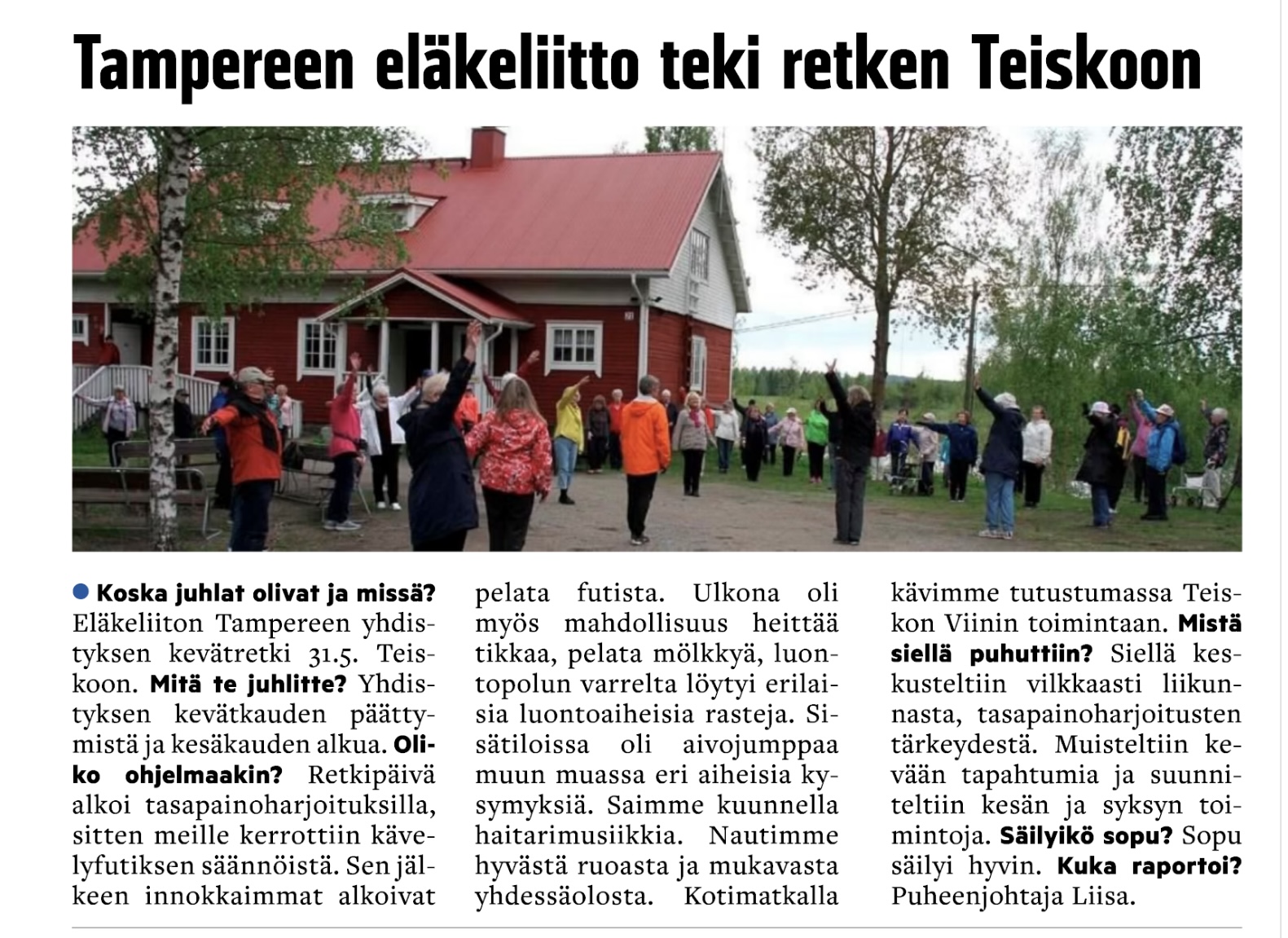 Retkipäivä Teiskossa 31.5.22