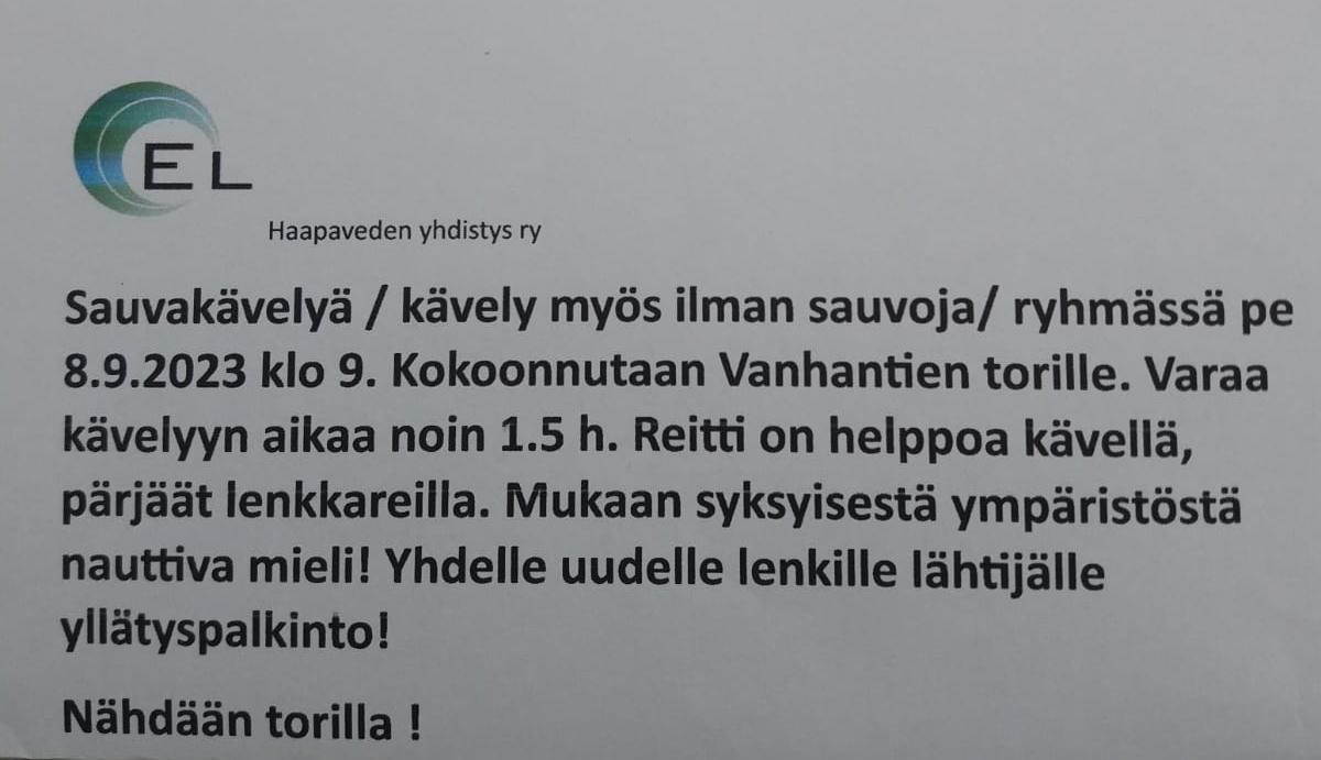 Kävely ilmoitus