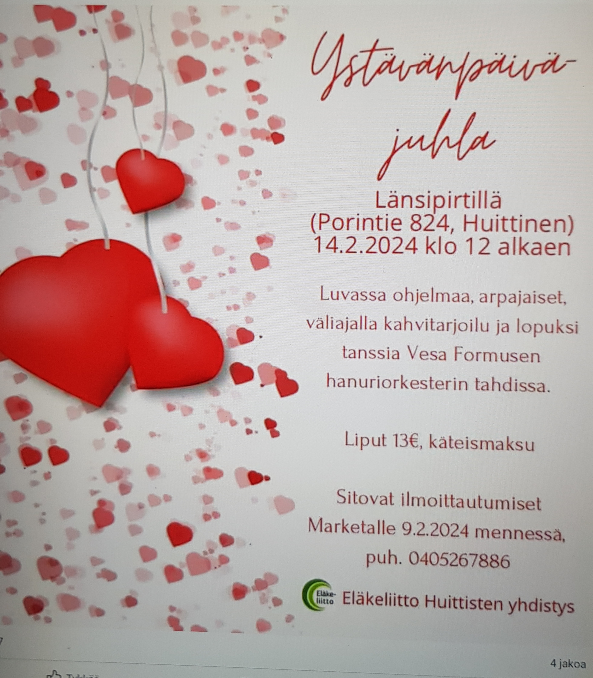 Ystävänpäivä 24 Huittinen