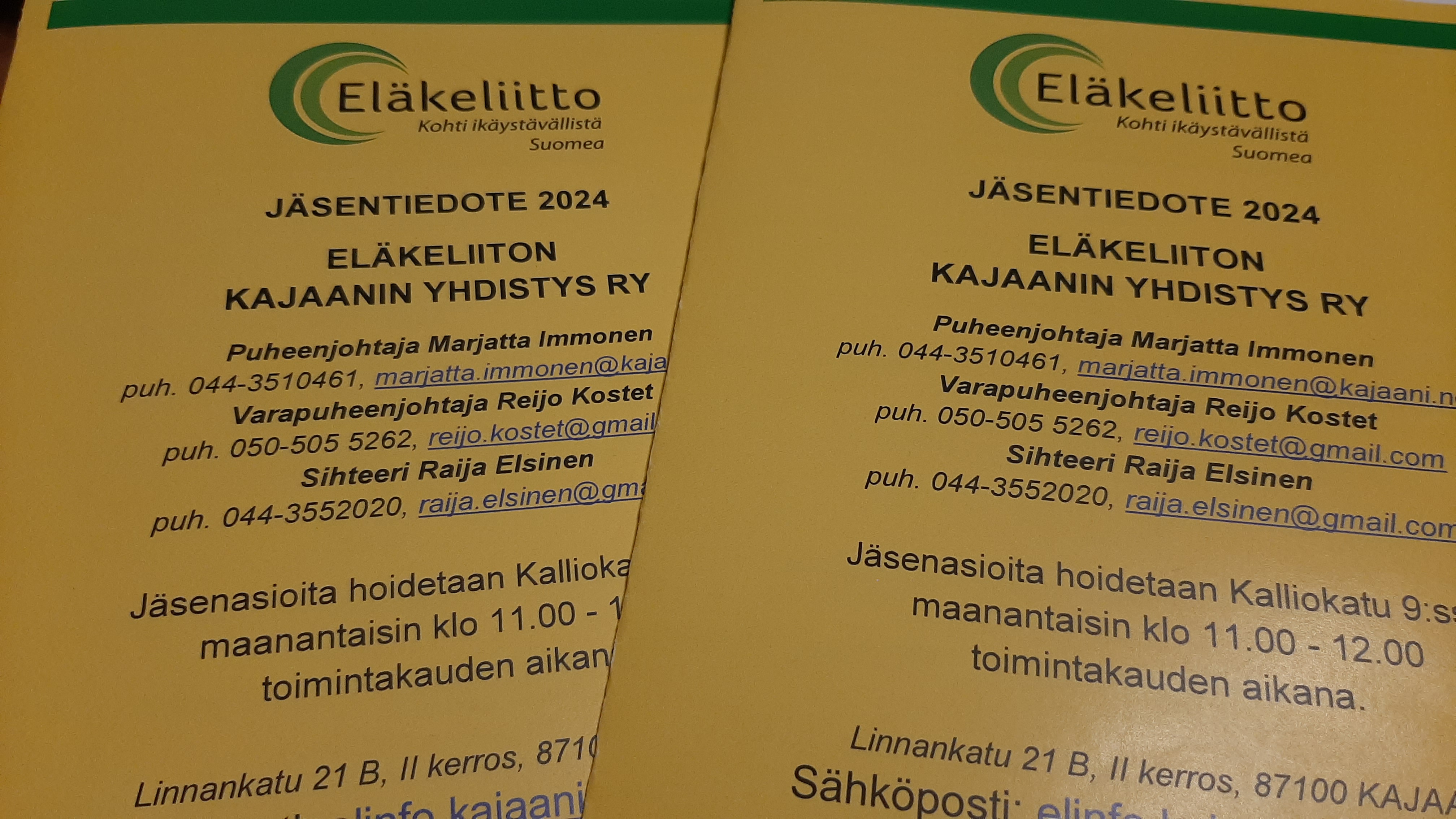 Jäsentiedote