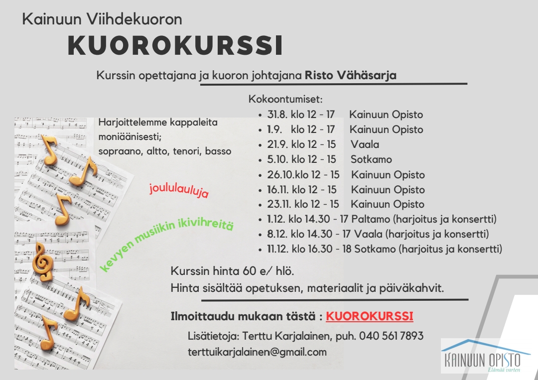Kainuun viihdekuoro harjoitukset 