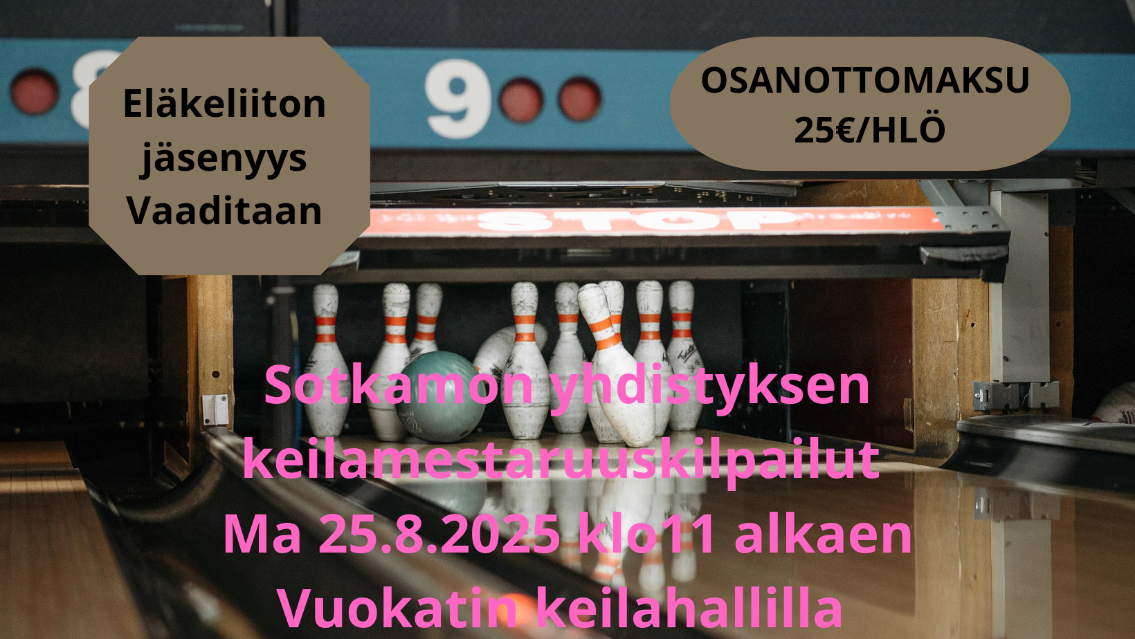 Yhdistyksen keilakilpailut 25.8.2025