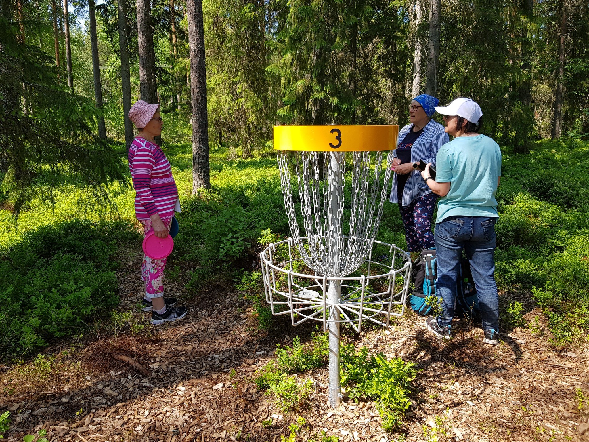 Fresbeekisan heittäjiä