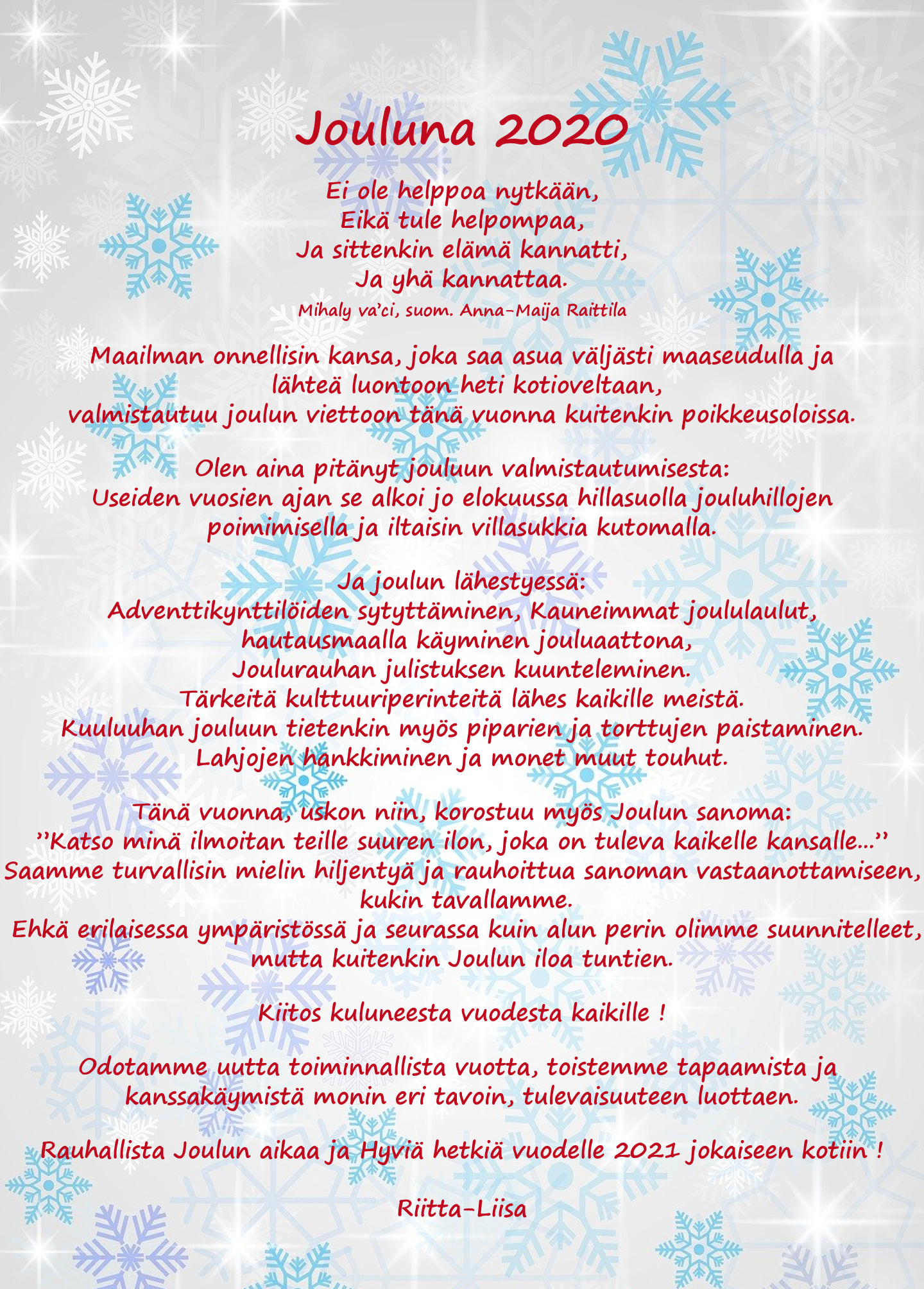 JOULUTEKSTI 2020