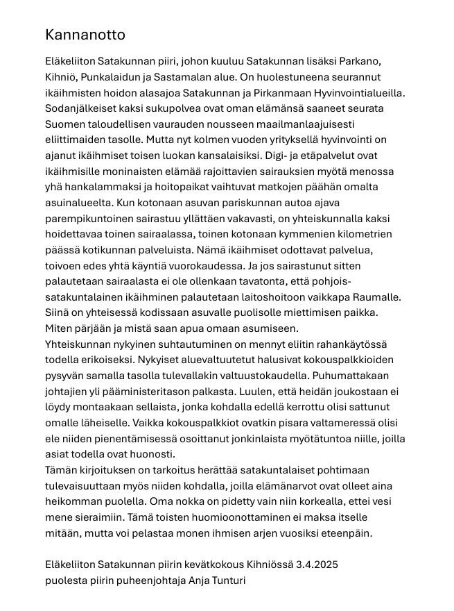 kannanotto