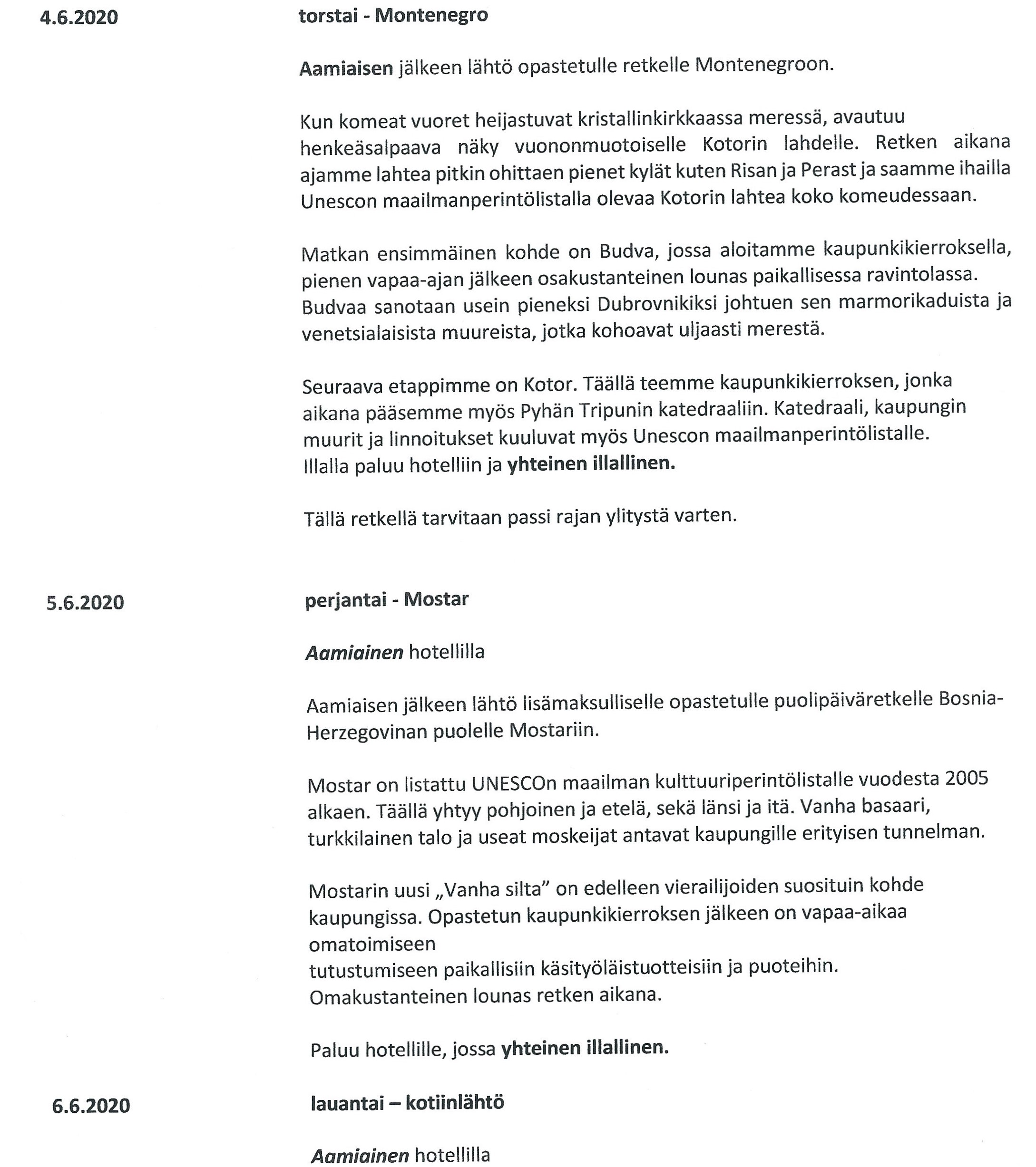Matkaohjelma 2
