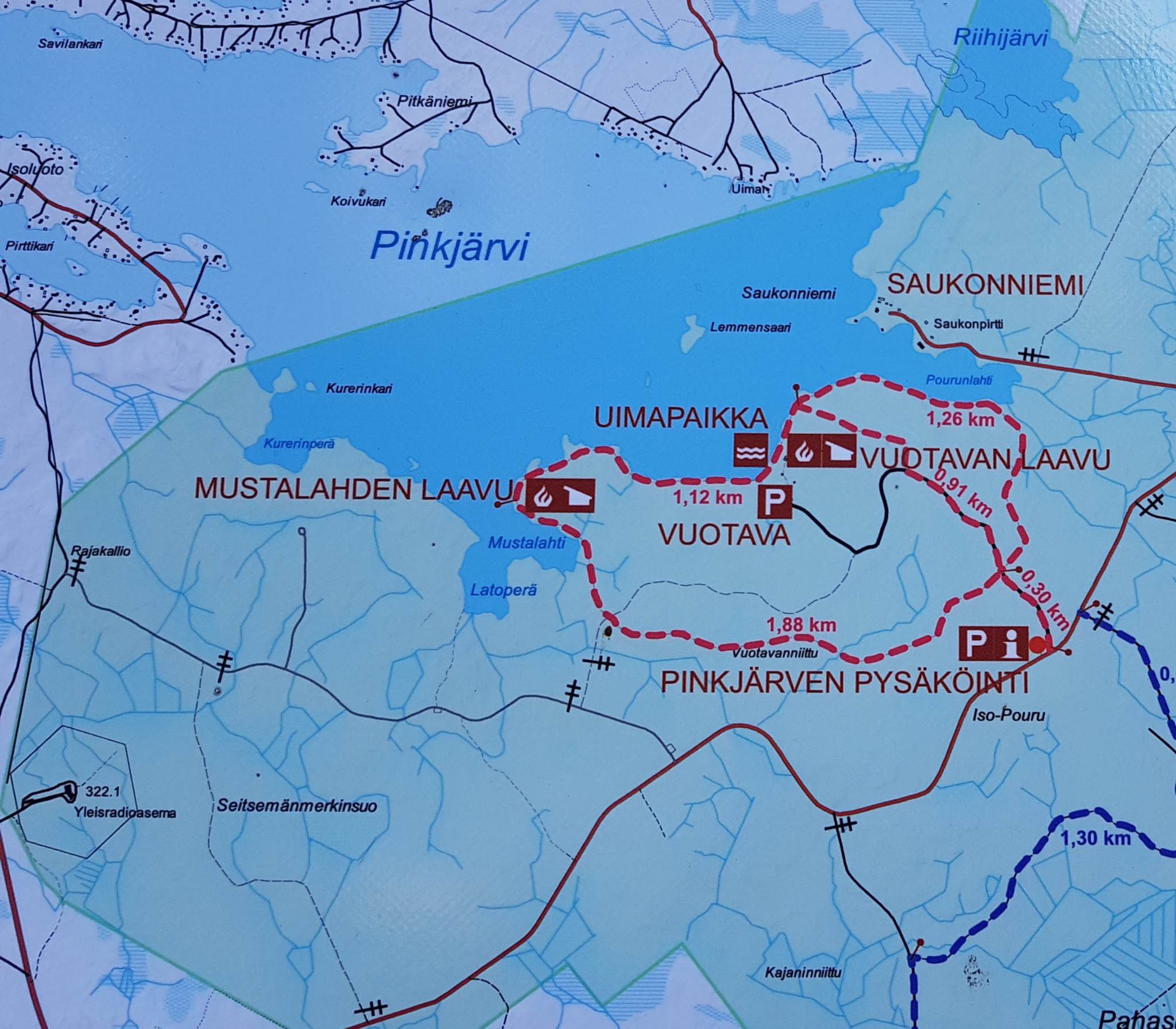 Pinkjärven alueen kartta