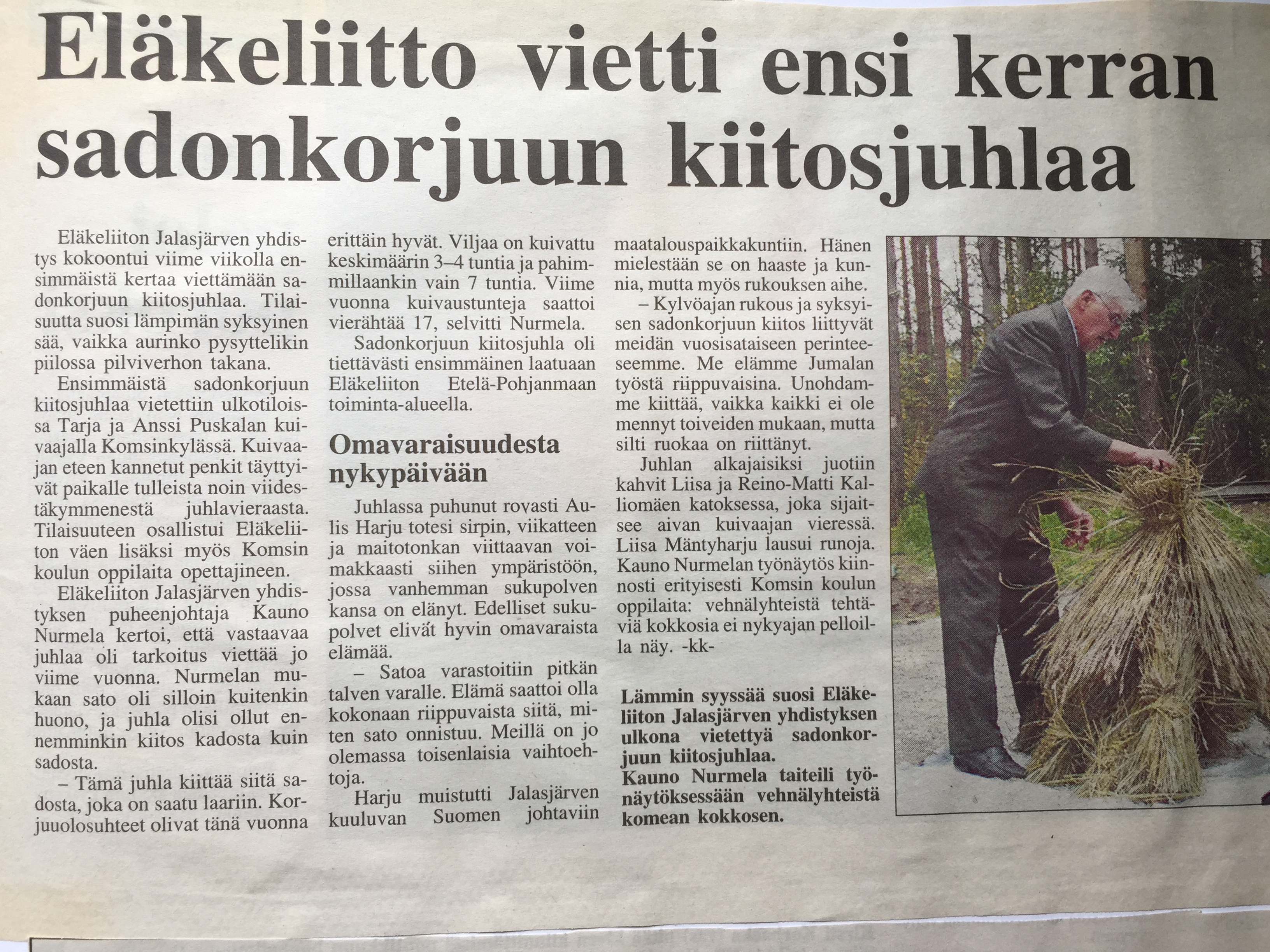Sadonkorjuujuhla vuonna 2005