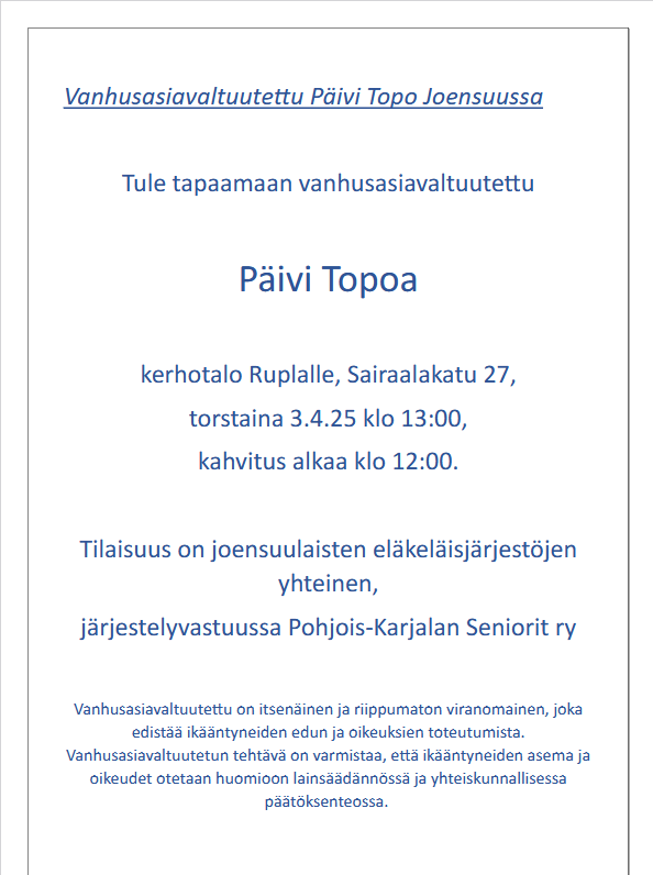 Päivi Topo Joensuussa