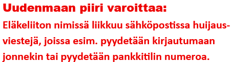 huijausviesti - varoitus