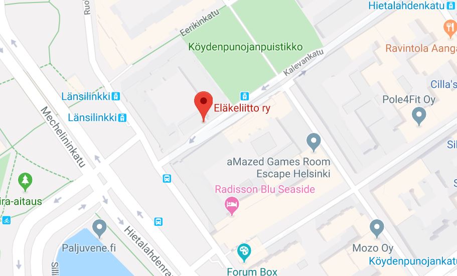 Kartta Eläkeliiton sijainti