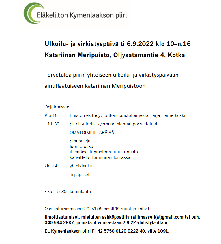 ulkoilupäivä Meripuistossa
