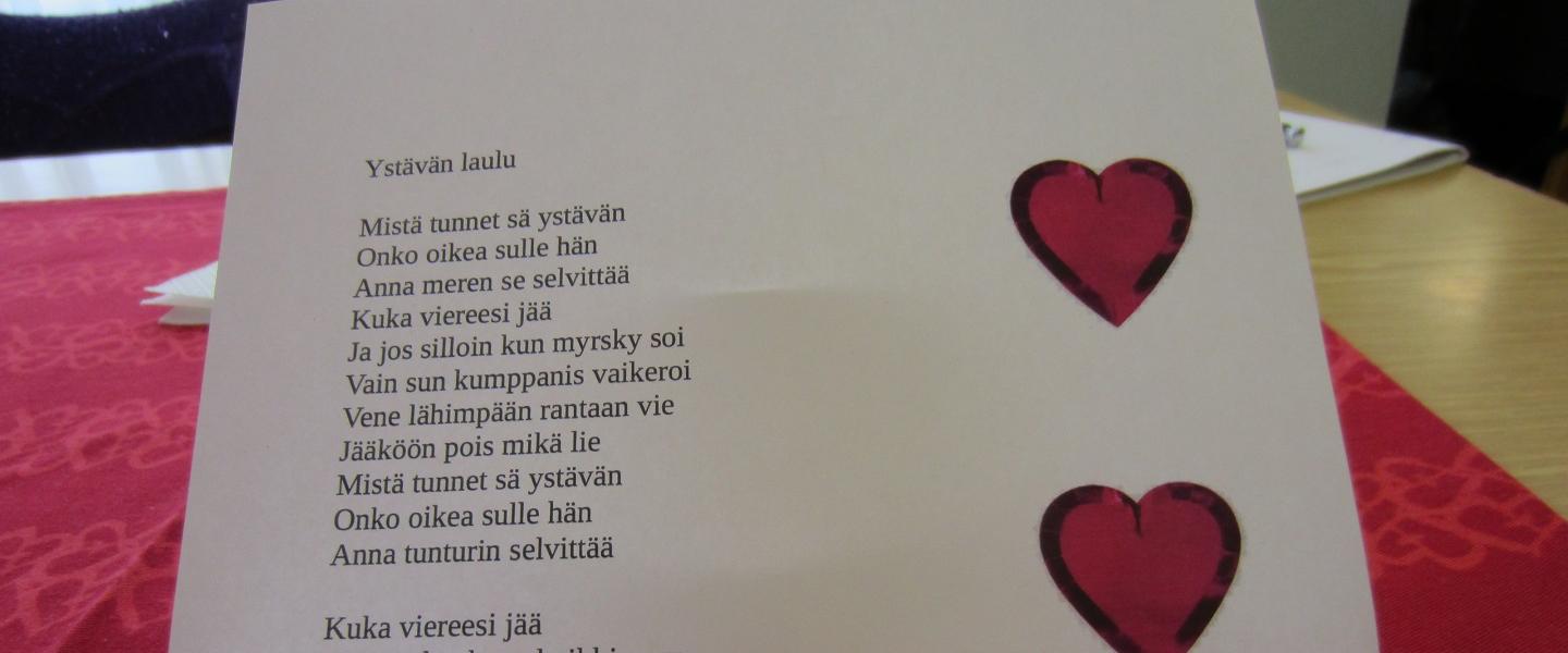 Mistä tunnet sä ystävän... laulun sanat