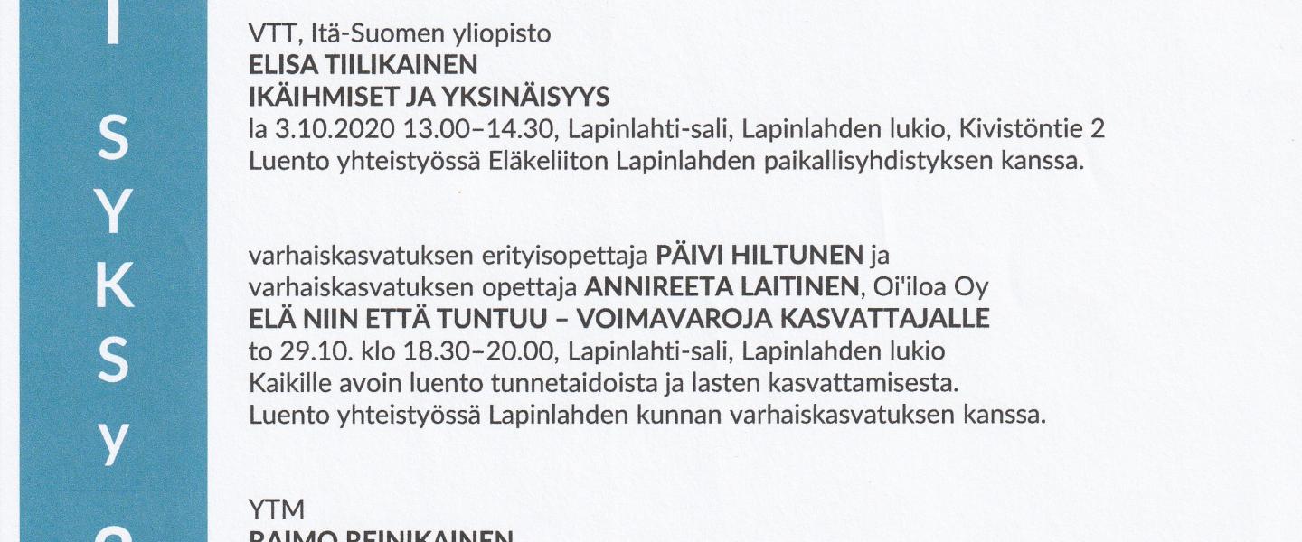 tekstiä luennoista