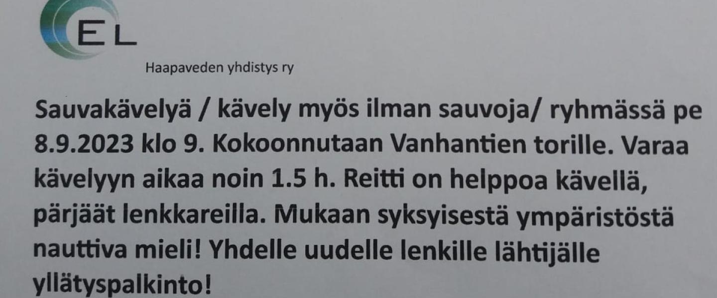 Kävely ilmoitus