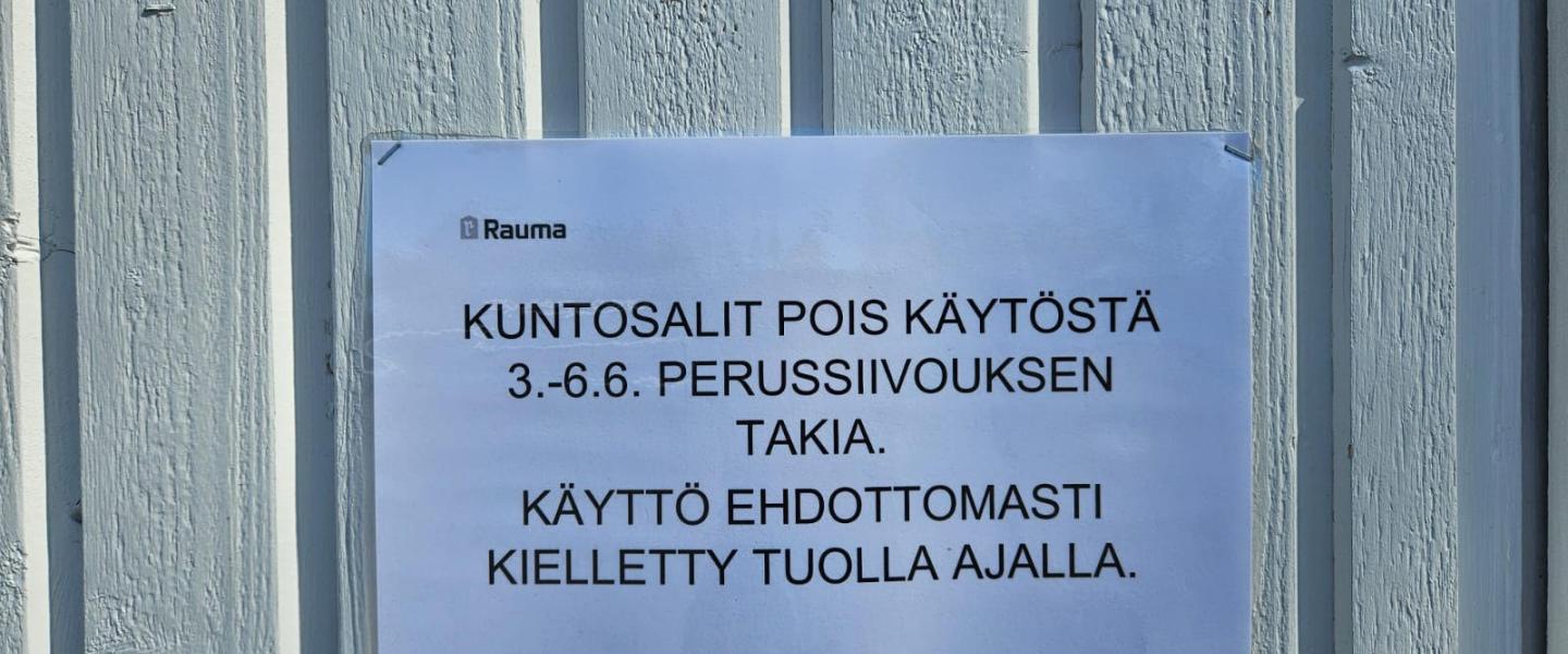 Kuntosali peruttu