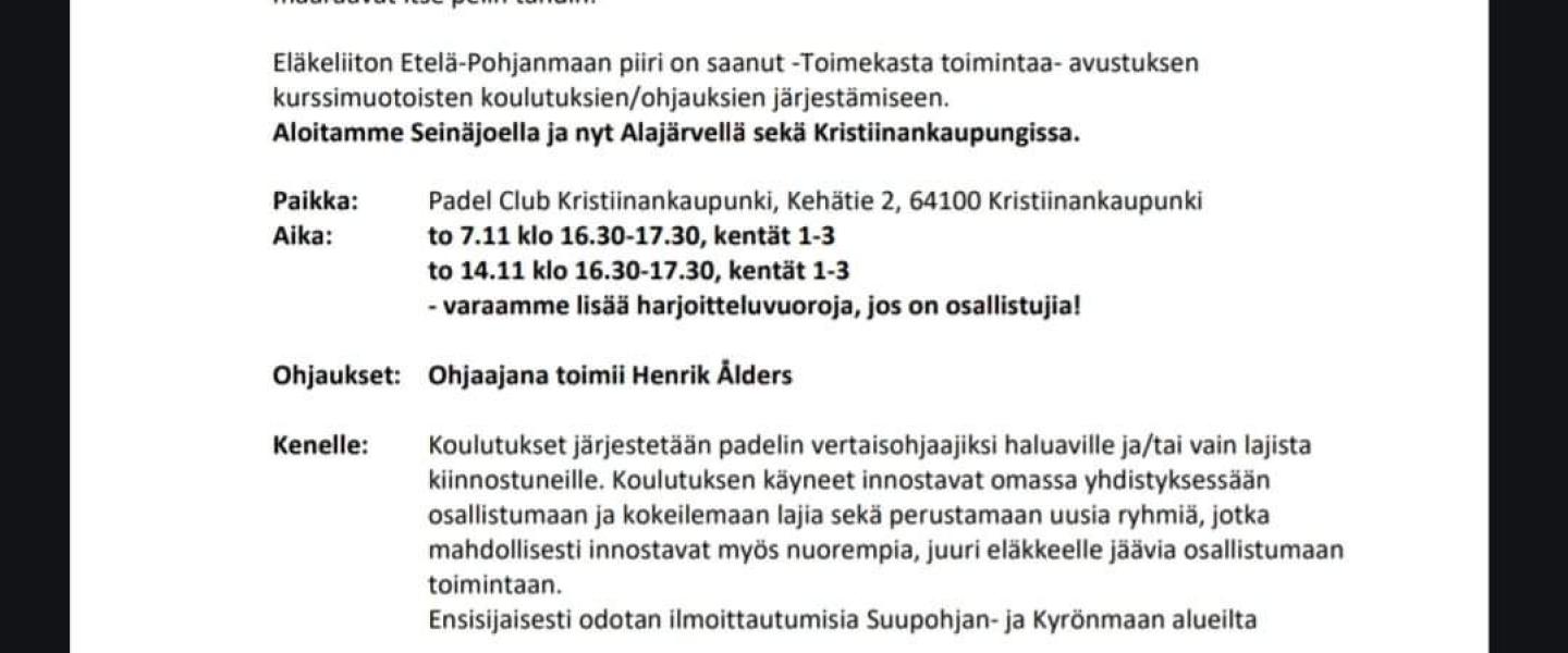 KRS Padel-kurssi