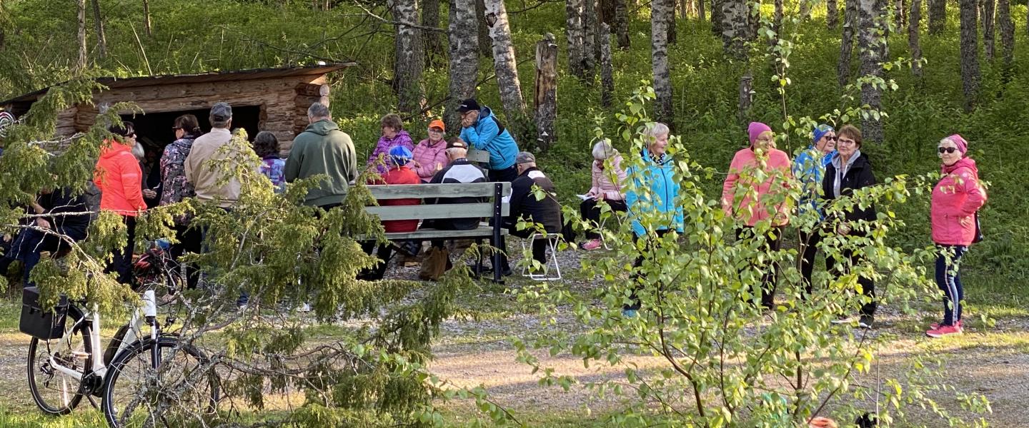 Ihmisi laavulla