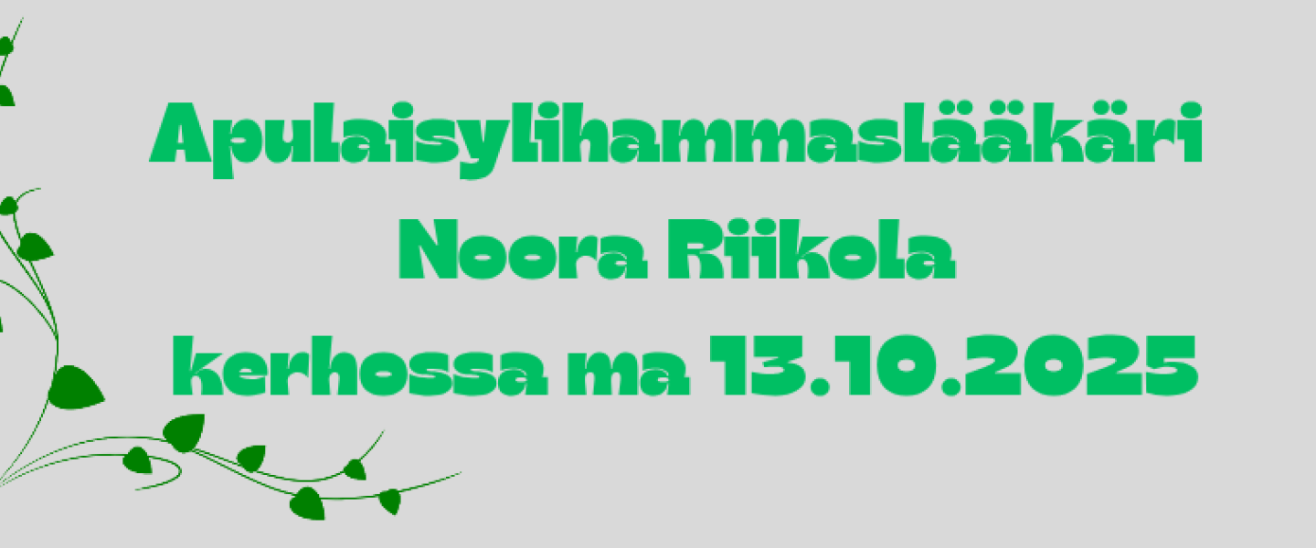 Apulaisylihammaslääkäri  kerhossa 13.10.2025